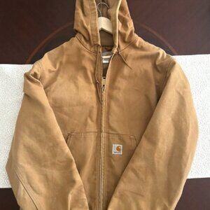 Carhartt Men's J131 BRN Brown Hooded Jacket With Zipper Size Small